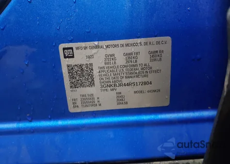 2024 Chevrolet Blazer Awd 3Lt from USA, damaged, VIN 3GNKBJR44RS172804